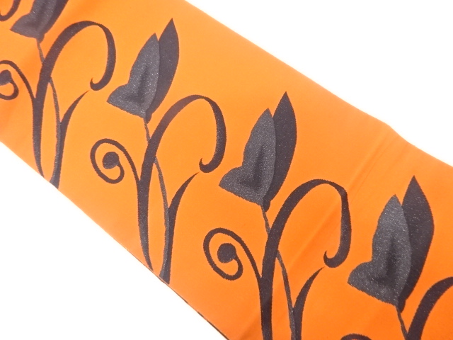 JAPANESE KIMONO / ANTIQUE NAGOYA OBI / CHIKUZEN HAKATA / WOVEN FLOWER ARABESQUE